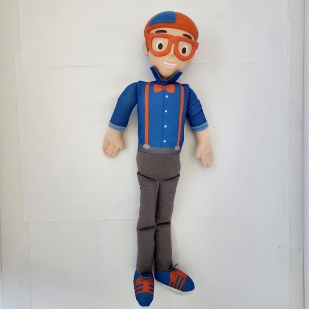 Blippi My  Buddy Plush Blue and Orange Stuffed Doll  with Glasses